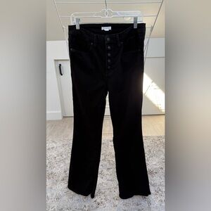 Good American Good Legs Flare Black Jeans with Power Stretch, Size 12
